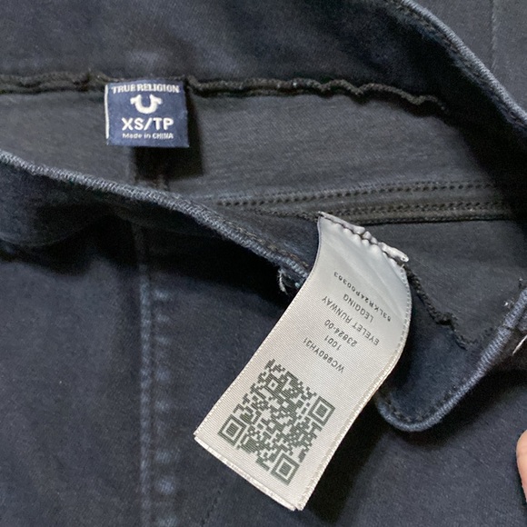 True Religion eyelet runway leggings.  Faded black with no call outs. - Picture 8 of 8